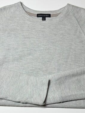 Banana Republic Gray Waffle Knit Raglan Crewneck Sweater Men’s Large